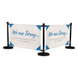 Outdoor cafe barrier banner