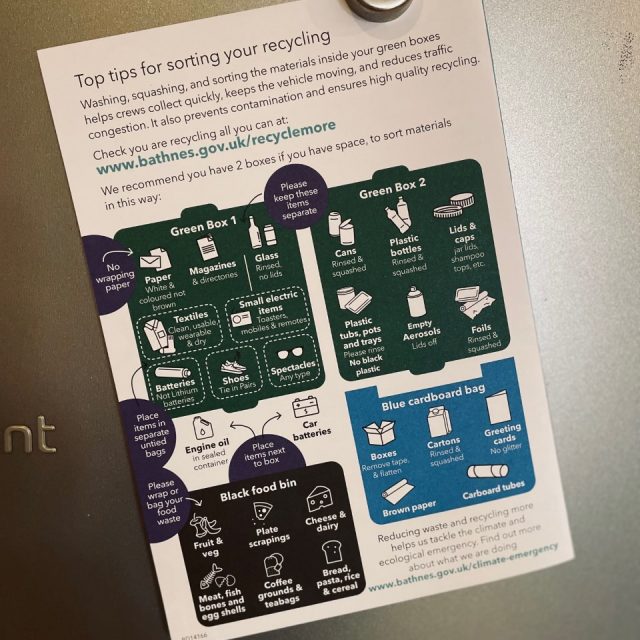 Leaflet on fridge