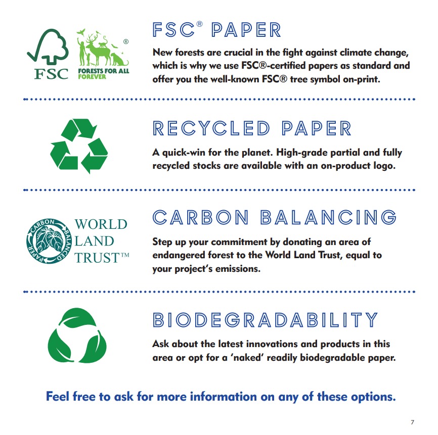 Eco paper choices at Whitehall Printing